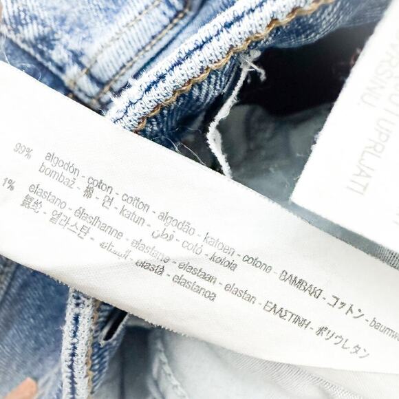 Zara Vintage Wash Bootcut Denim Jeans Split Raw Hem Size 8 - Picture 6 of 7